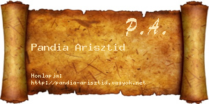 Pandia Arisztid névjegykártya